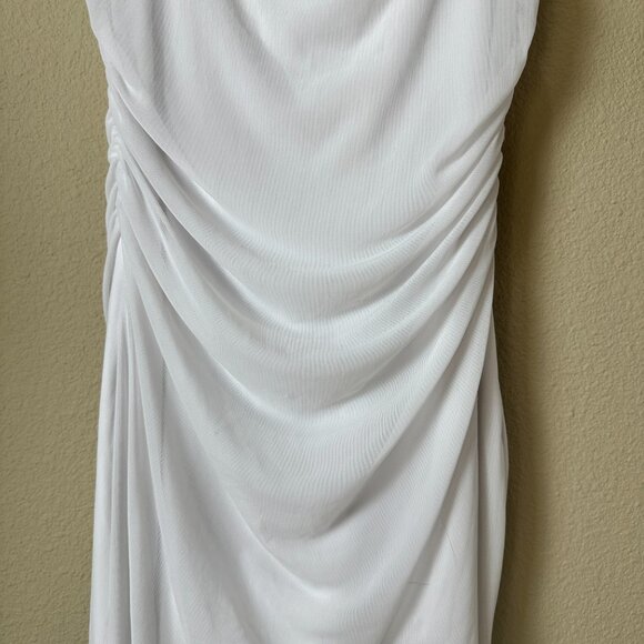 Boriflors Ruched Bodycon Midi Dress Size Medium White - Picture 5 of 11